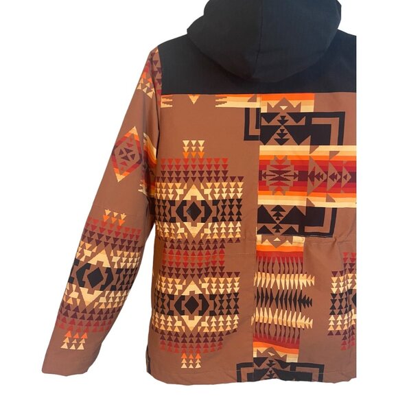 Pendleton women‎ XS Sheridan Aztec puffer jacket western wear orange brown black - Picture 4 of 12